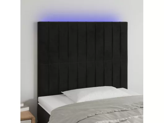 Kauf Unique LED Kopfteil Schwarz 90x5x118/128 cm Samt Hotsell