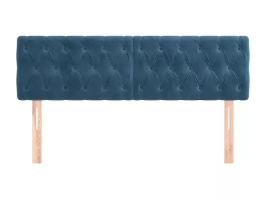 Kauf Unique Kopfteile 2 Stk. Dunkelblau 80x7x78/88 cm Samt Blitzverkäufe