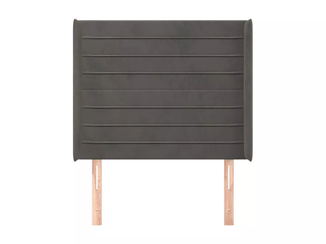 Kauf Unique Kopfteil mit Ohren Dunkelgrau 83x16x118/128 cm Samt Sonderangebot