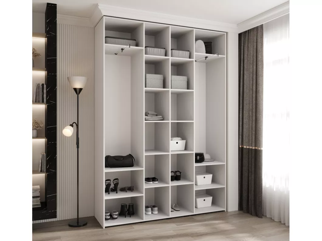 Kauf Unique Drehtürenschrank Como 4 245,5/170/40 4-türig (Weiß/Schwarz) Flash Sale