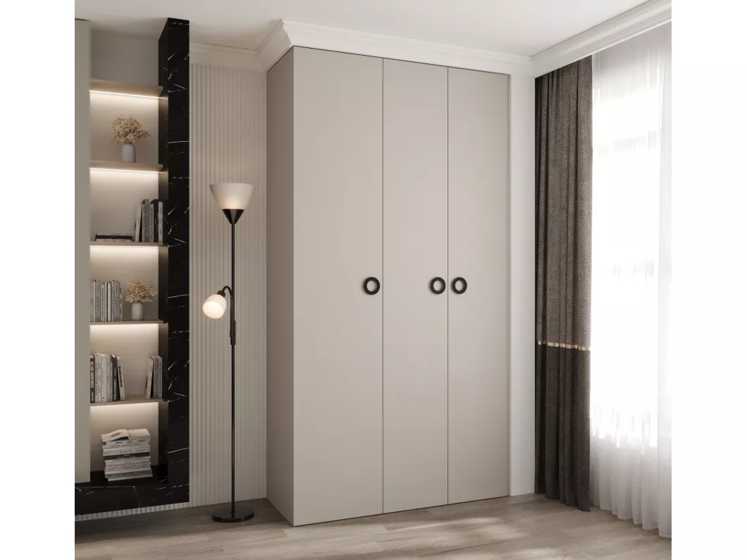 Kauf Unique Drehtürenschrank Como 1 245,5/130/40 3-türig (Kaschmir/Schwarz) Online Shopping