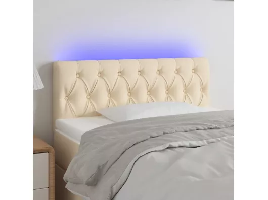 Kauf Unique LED Kopfteil Creme 90x7x78/88 cm Stoff Jubiläumsangebot