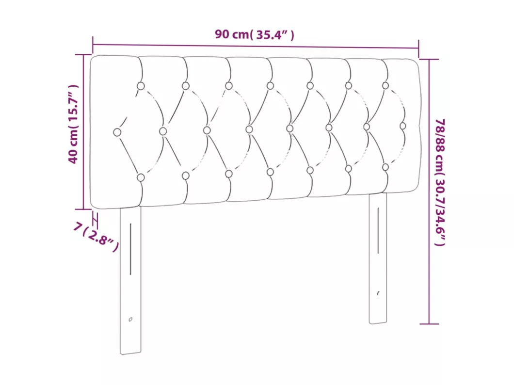 Kauf Unique LED Kopfteil Creme 90x7x78/88 cm Stoff Jubiläumsangebot
