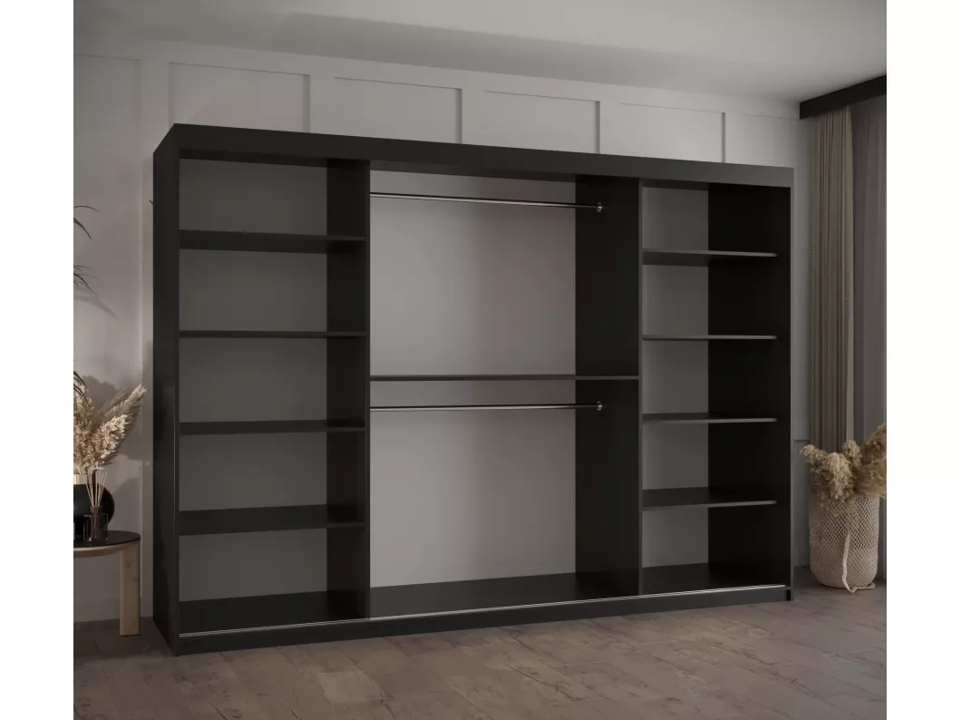 Kauf Unique SCHWEBETÜRENSCHRANK PLECIONKA 2 200/250/62 3-türig (Schwarz) Große Rabatte