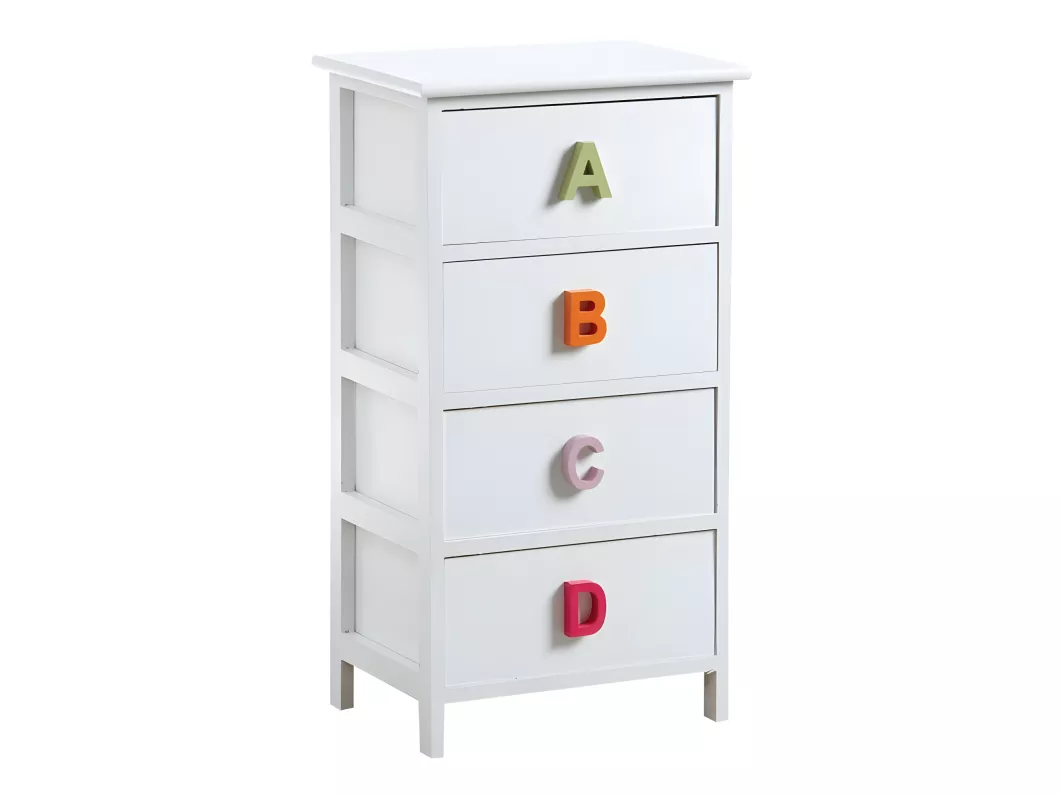 Kauf Unique Kommode für Kinderzimmer 4 Schubladen "Alphabet"