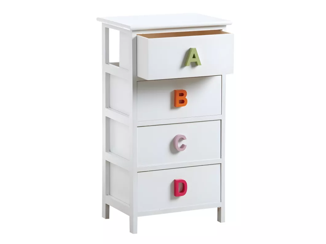 Kauf Unique Kommode für Kinderzimmer 4 Schubladen "Alphabet" Kauf eins, bekomm eins gratis