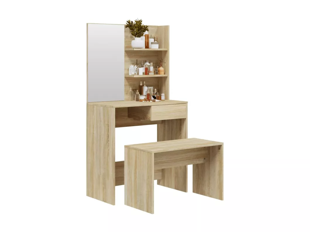 Kauf Unique Schminktisch-Set Sonoma-Eiche 74,5x40x141 cm Tägliche Deals