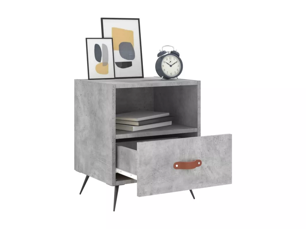 Kauf Unique Nachttische 2 Stk. Betongrau 40x35x47,5 cm Holzwerkstoff Wochenangebot