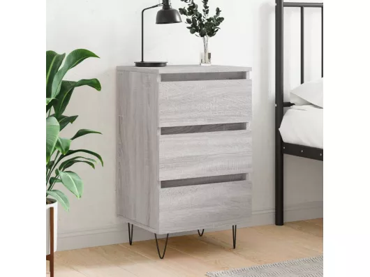 Kauf Unique Nachttisch Grau Sonoma 40x35x69 cm Holzwerkstoff