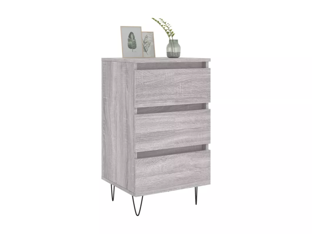 Kauf Unique Nachttisch Grau Sonoma 40x35x69 cm Holzwerkstoff Letzter Tag