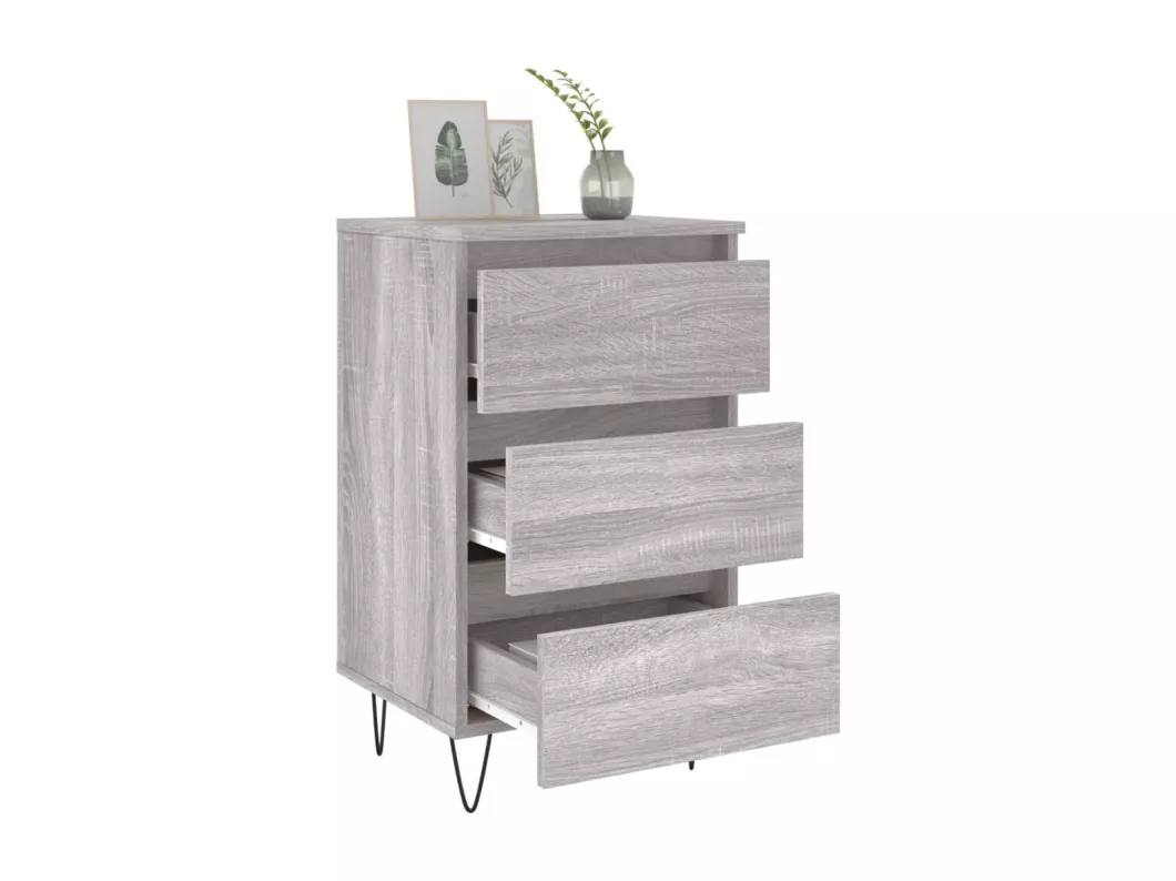 Kauf Unique Nachttisch Grau Sonoma 40x35x69 cm Holzwerkstoff Letzter Tag
