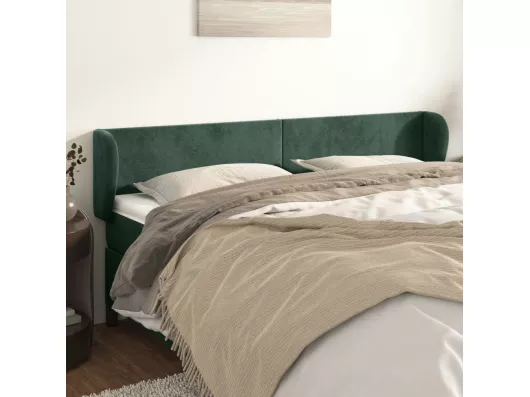 Kauf Unique Kopfteil mit Ohren Dunkelgrün 203x23x78/88 cm Samt