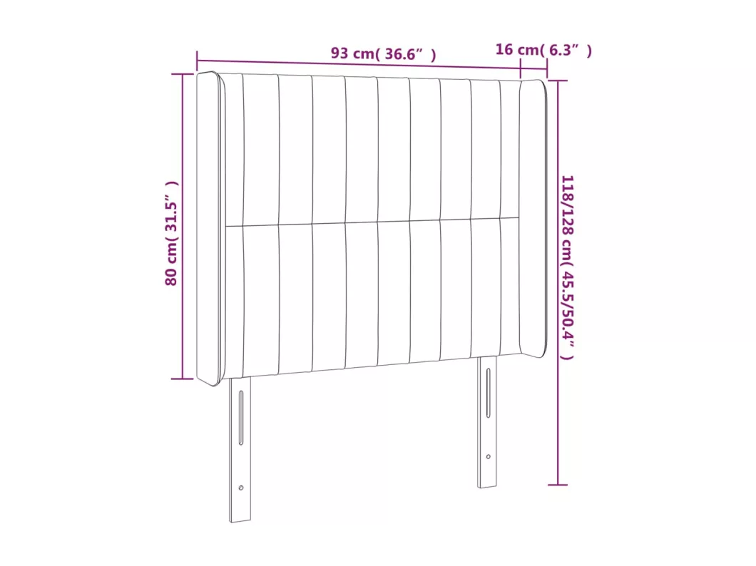 Kauf Unique LED Kopfteil Taupe 93x16x118/128 cm Stoff Super Rabatt