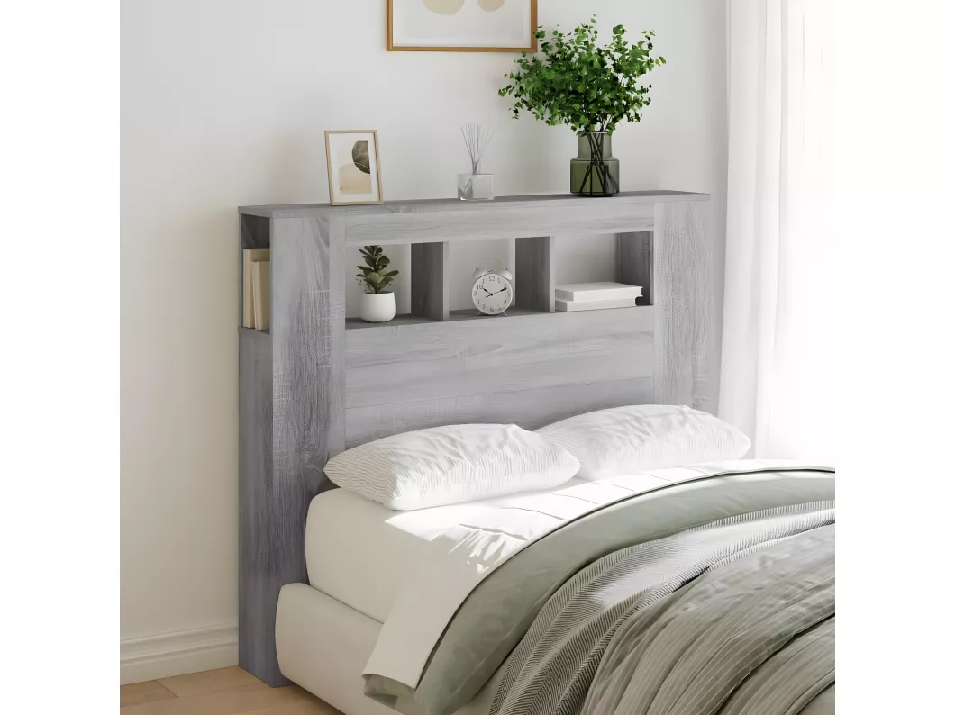 Kauf Unique LED-Kopfteil Grau Sonoma 120x18,5x103,5 cm Holzwerkstoff Clearance-Verkauf