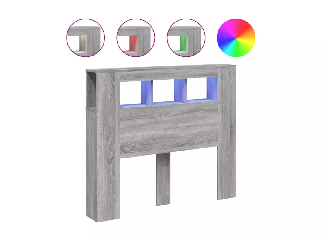 Kauf Unique LED-Kopfteil Grau Sonoma 120x18,5x103,5 cm Holzwerkstoff Clearance-Verkauf