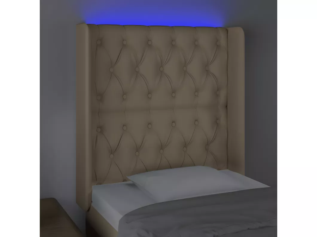 Kauf Unique LED Kopfteil Creme 83x16x118/128 cm Stoff Kostenloser Versand international