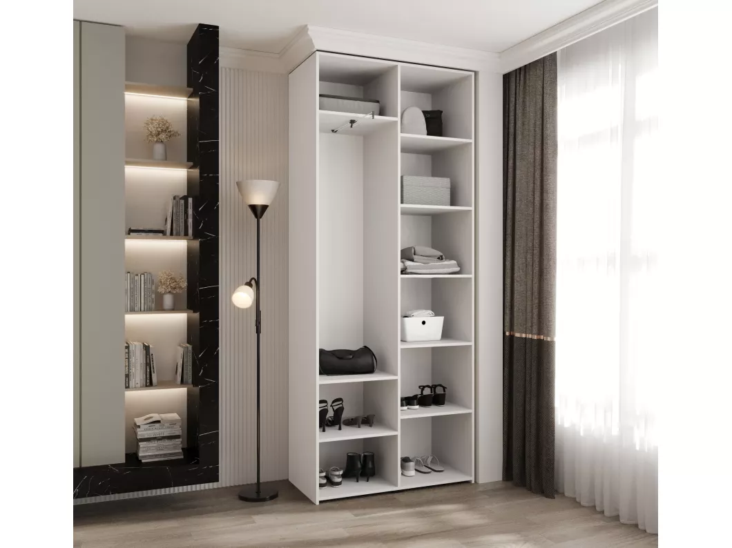 Kauf Unique Drehtürenschrank Como 3 245,5/100/40 2-türig (Weiß/Gold) Im Verkauf
