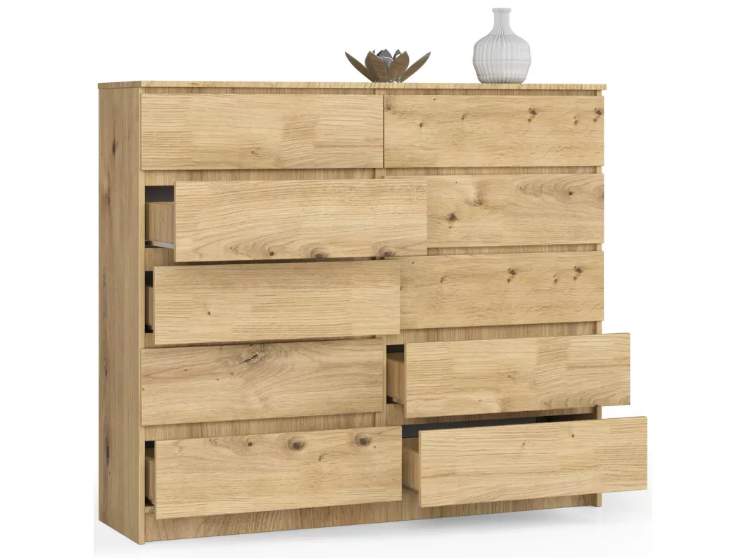 Kauf Unique Kommode AKORD K140 Eiche Artisan 138 cm 10 Schubladen B138 x H121 x T40 cm Outlet