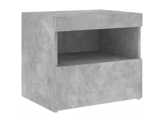 Kauf Unique Nachttisch mit LED-Leuchten Betongrau 50x40x45 cm Günstiger Verkauf