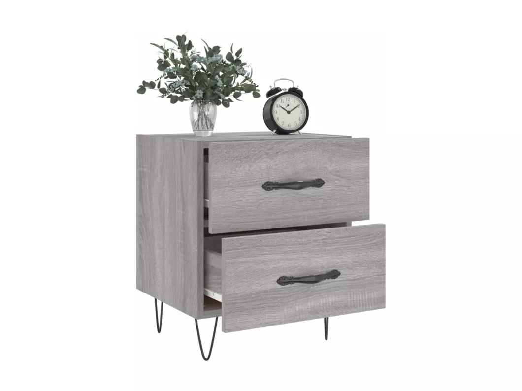Kauf Unique Nachttische 2 Stk. Grau Sonoma 40x35x47,5 cm Holzwerkstoff Blitzverkäufe