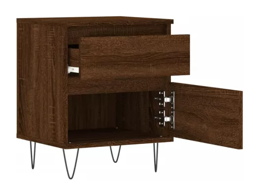 Kauf Unique Nachttisch Braun Eichen-Optik 40x35x50 cm Holzwerkstoff Kostenloser Versand