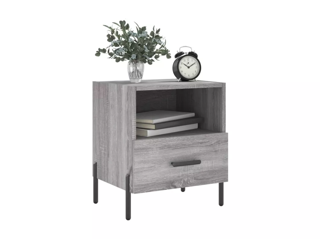 Kauf Unique Nachttische 2 Stk. Grau Sonoma 40x35x47,5 cm Holzwerkstoff Limitierter Zeitrabatt
