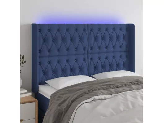 Kauf Unique LED Kopfteil Blau 163x16x118/128 cm Stoff