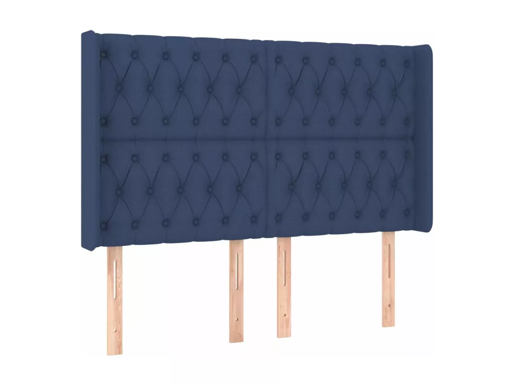 Kauf Unique LED Kopfteil Blau 163x16x118/128 cm Stoff Großer Ausverkauf