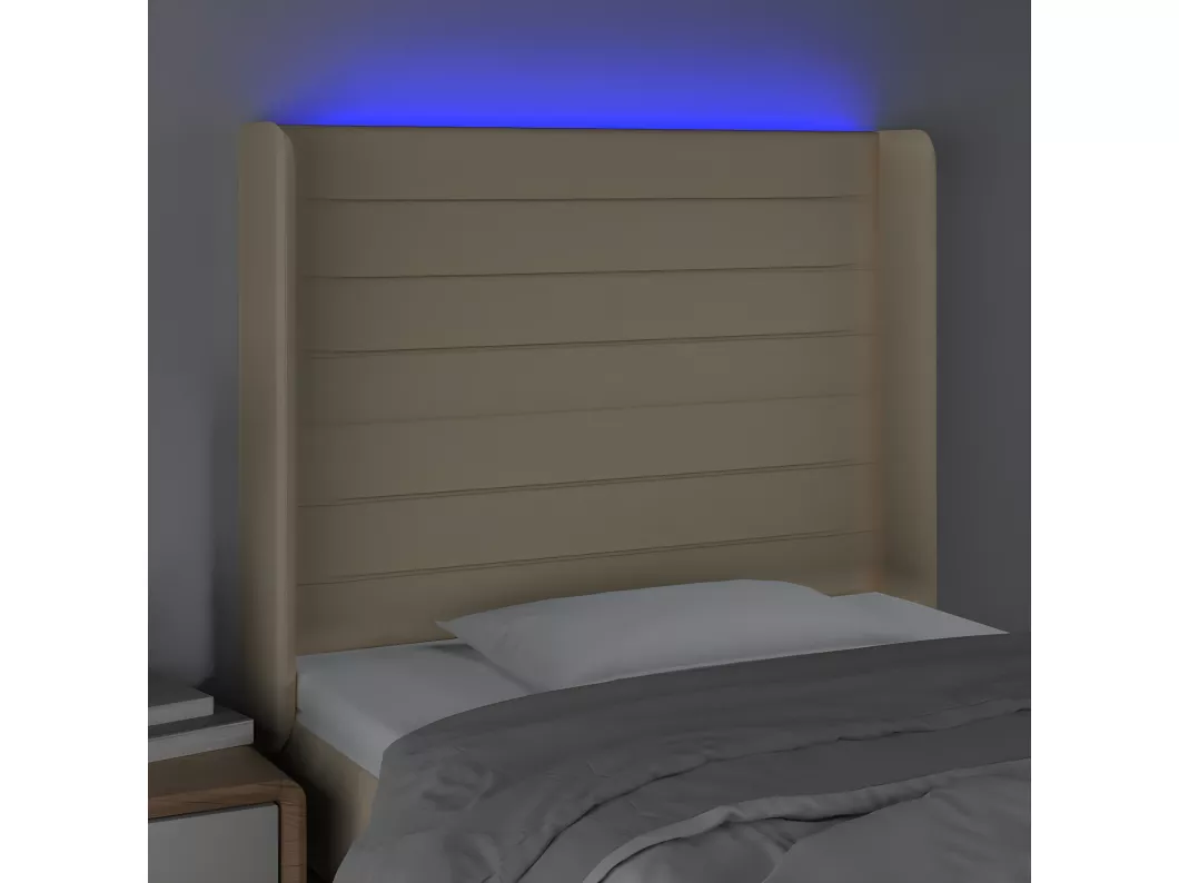 Kauf Unique LED Kopfteil Creme 103x16x118/128 cm Stoff Exklusivangebot
