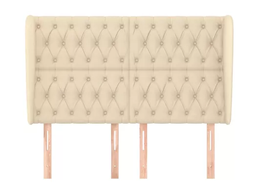 Kauf Unique Kopfteil mit Ohren Creme 163x23x118/128 cm Stoff Black Friday