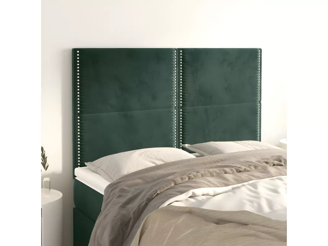 Kauf Unique Kopfteile 4 Stk. Dunkelgrün 72x5x78/88 cm Samt