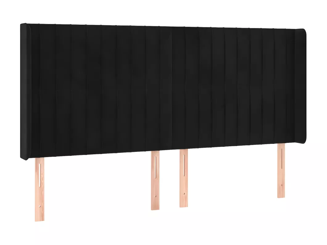 Kauf Unique LED Kopfteil Schwarz 183x16x118/128 cm Samt Weihnachtsangebot