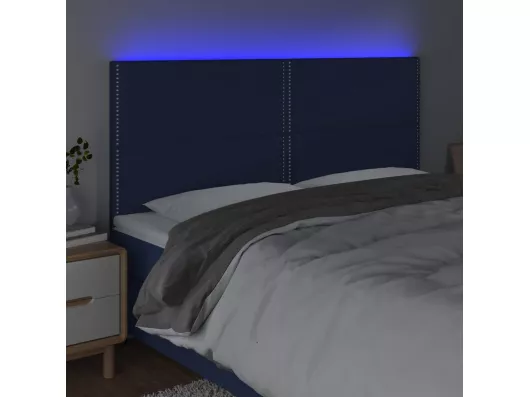 Kauf Unique LED Kopfteil Blau 180x5x118/128 cm Stoff Muttertagsangebot