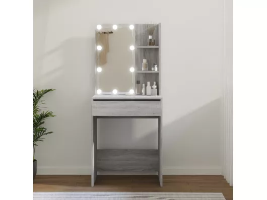 Kauf Unique Schminktisch mit LED Grau Sonoma 60x40x140 cm