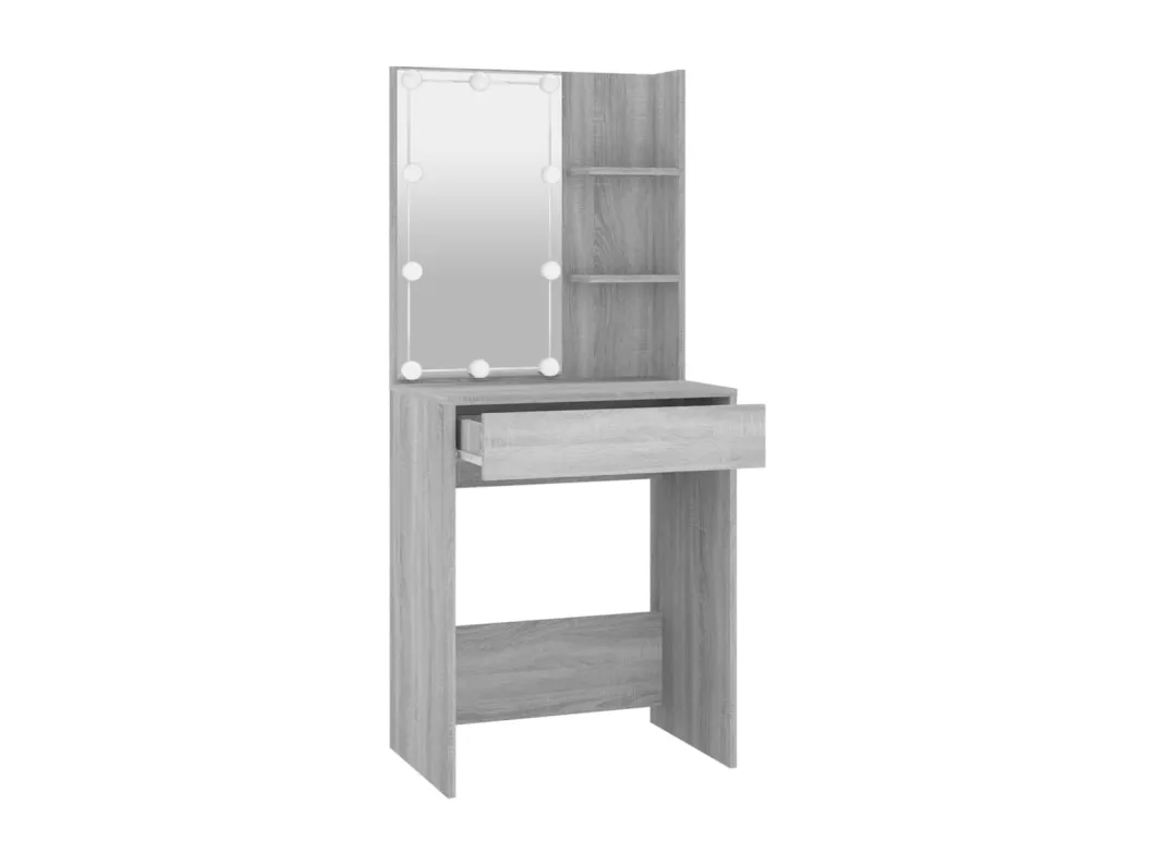 Kauf Unique Schminktisch mit LED Grau Sonoma 60x40x140 cm Vatertagsangebot