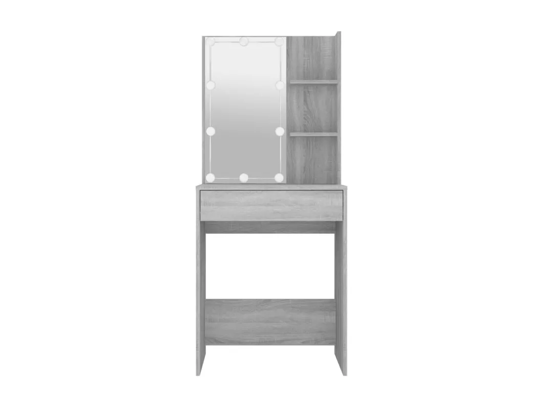 Kauf Unique Schminktisch mit LED Grau Sonoma 60x40x140 cm Vatertagsangebot