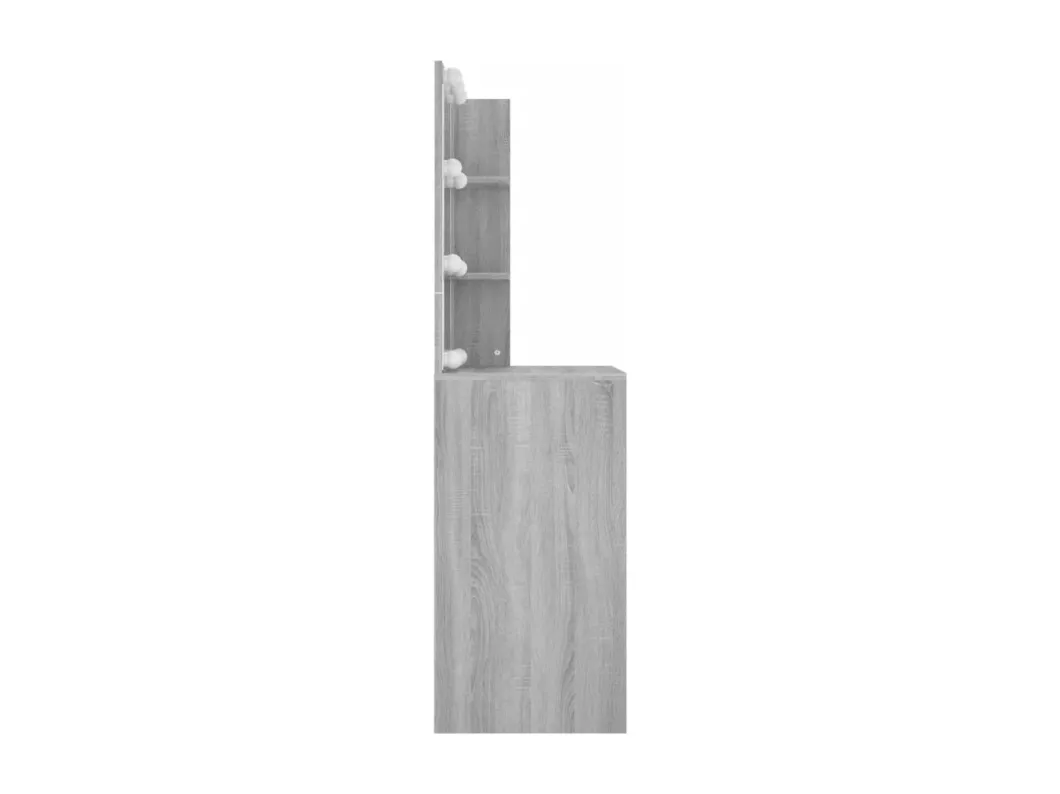 Kauf Unique Schminktisch mit LED Grau Sonoma 60x40x140 cm Vatertagsangebot