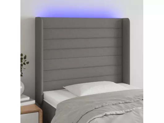 Kauf Unique LED Kopfteil Dunkelgrau 103x16x118/128 cm Stoff Saisonale Angebote