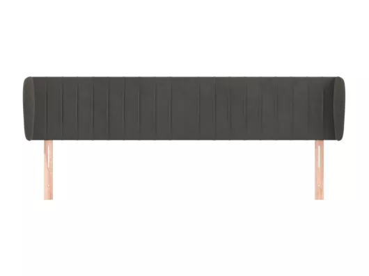 Kauf Unique Kopfteil mit Ohren Dunkelgrau 183x23x78/88 cm Samt Räumungsverkauf