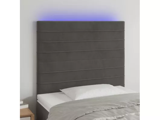Kauf Unique LED Kopfteil Dunkelgrau 100x5x118/128 cm Samt