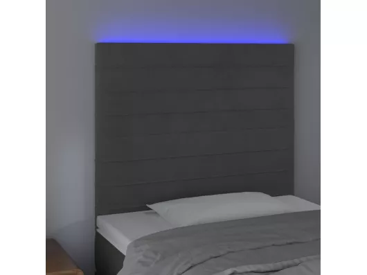 Kauf Unique LED Kopfteil Dunkelgrau 100x5x118/128 cm Samt VIP-Rabatte