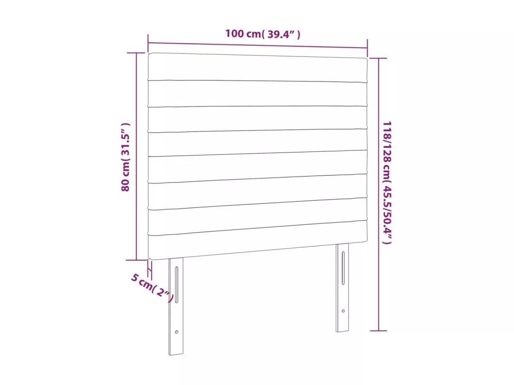 Kauf Unique LED Kopfteil Dunkelgrau 100x5x118/128 cm Samt VIP-Rabatte