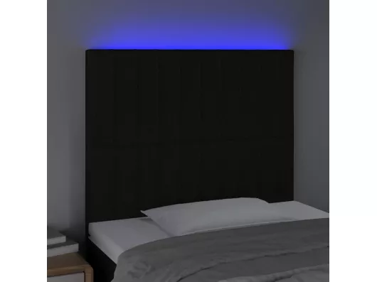 Kauf Unique LED Kopfteil Schwarz 100x5x118/128 cm Stoff Wochenangebot