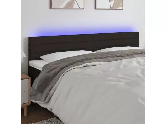 Kauf Unique LED Kopfteil Schwarz 200x5x78/88 cm Stoff