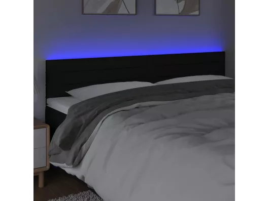 Kauf Unique LED Kopfteil Schwarz 200x5x78/88 cm Stoff Letzte 2 Tage