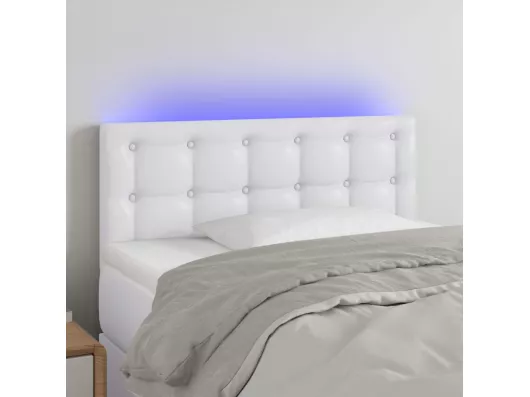 Kauf Unique LED Kopfteil Weiß 100x5x78/88 cm Kunstleder