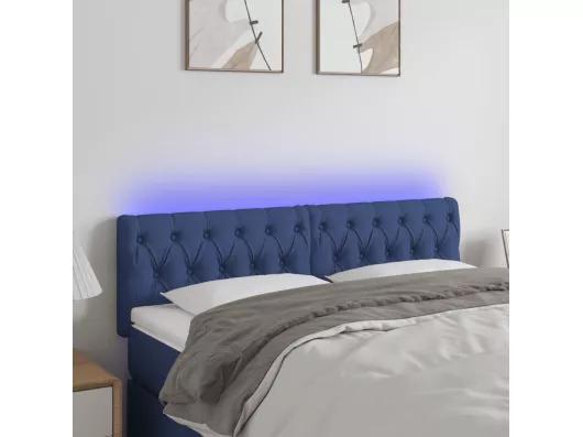 Kauf Unique LED Kopfteil Blau 160x7x78/88 cm Stoff Bis zu 55% Rabatt