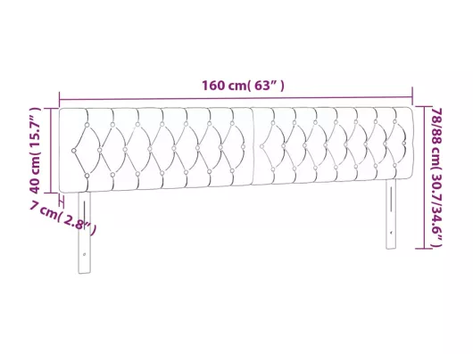 Kauf Unique LED Kopfteil Blau 160x7x78/88 cm Stoff Bis zu 55% Rabatt