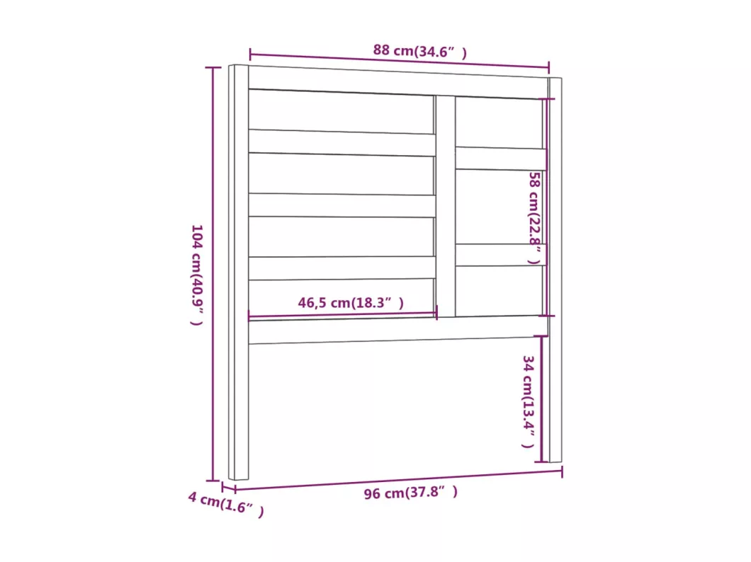 Kauf Unique Bett-Kopfteil Honigbraun 96x4x104 cm Massivholz Kiefer Super Rabatt
