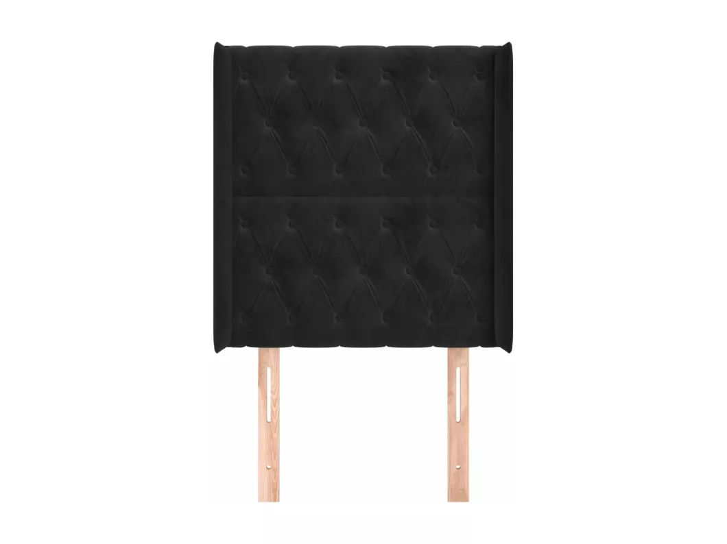 Kauf Unique Kopfteil mit Ohren Schwarz 83x16x118/128 cm Samt Riesige Rabatte